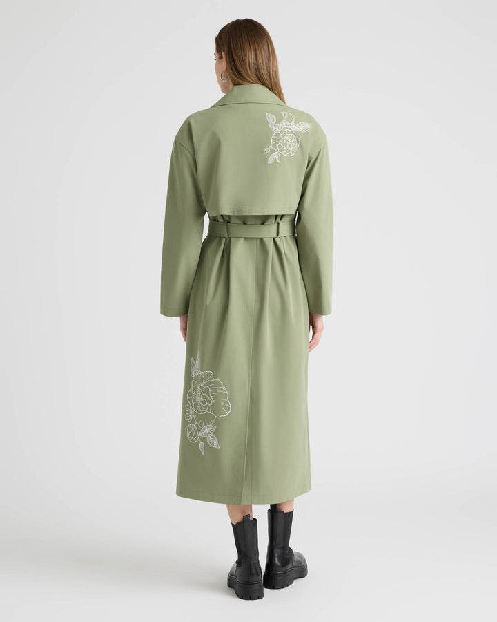Trench Coat with Embroideries