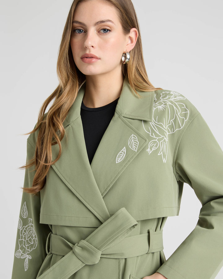 Trench Coat with Embroideries