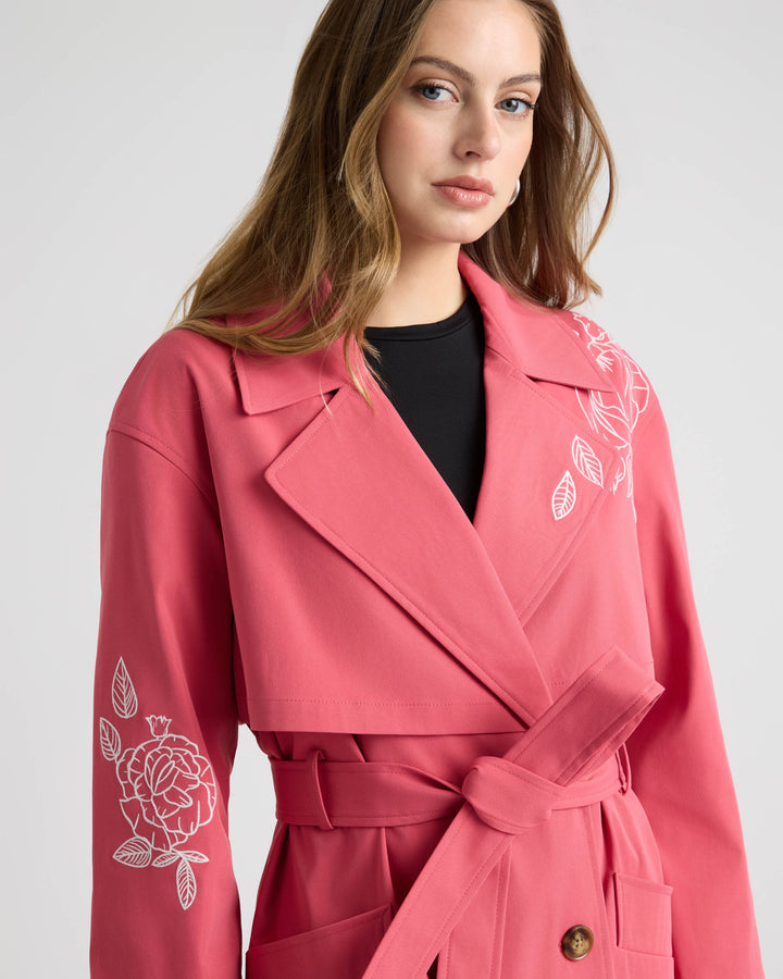 Trench Coat with Embroideries