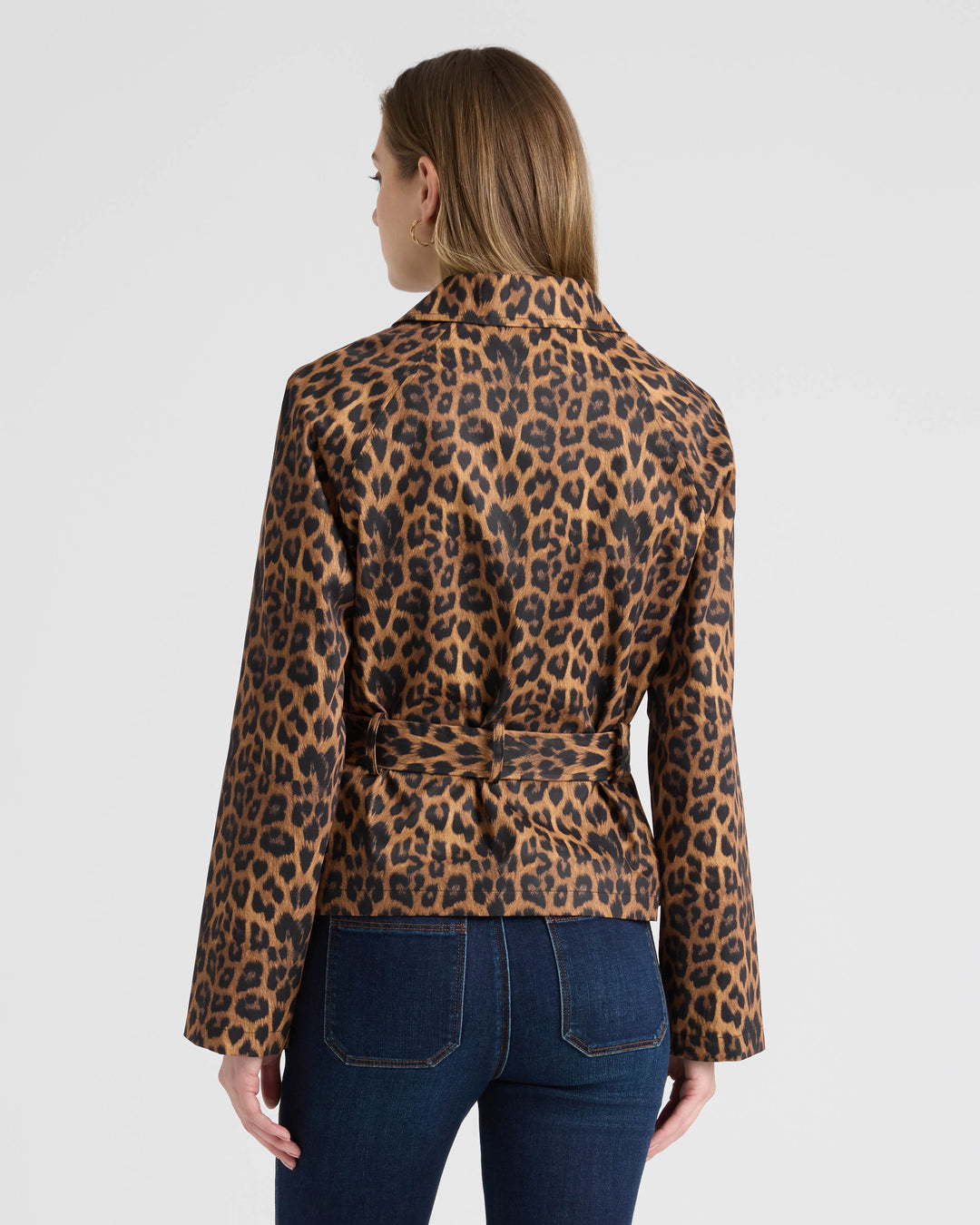 Cropped Leopard Trench Coat
