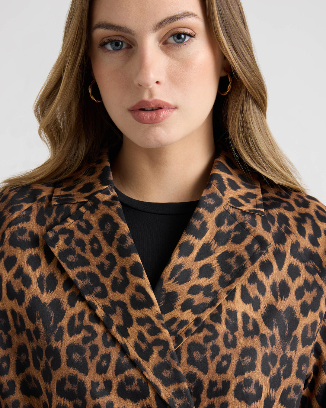 Cropped Leopard Trench Coat