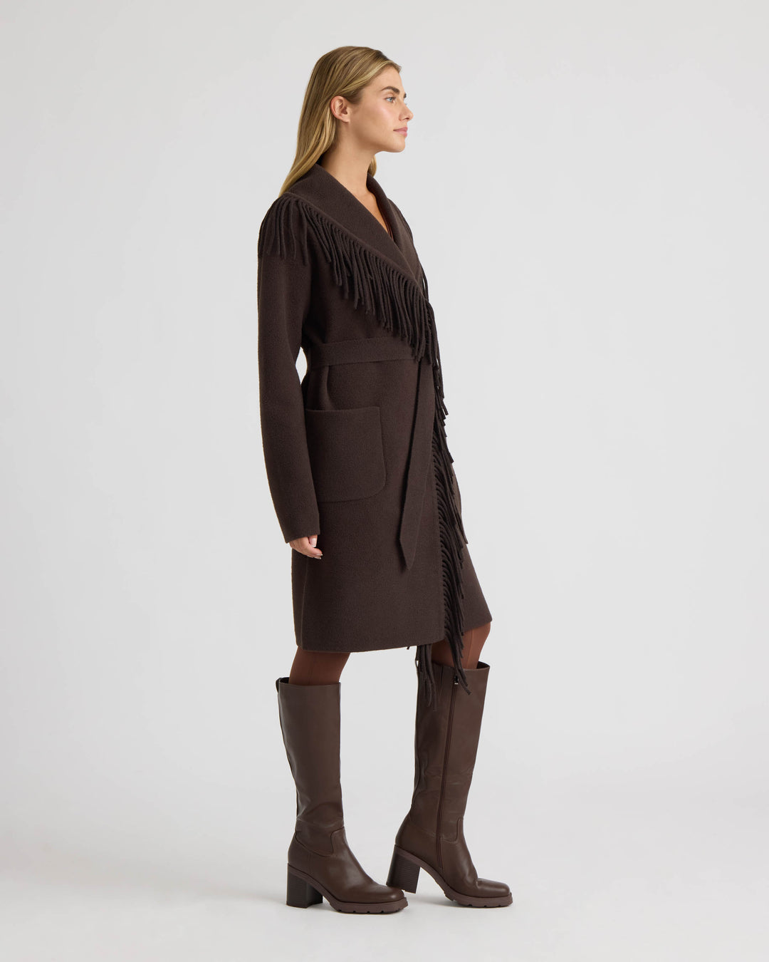 Eyelash Mink Wrap Fringe Coatigan
