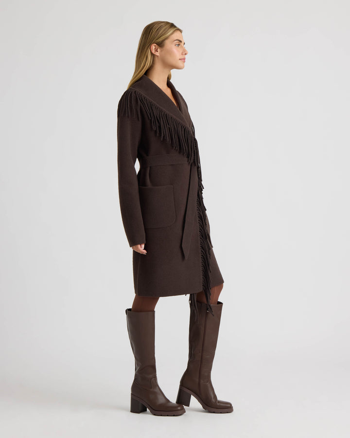Eyelash Mink Wrap Fringe Coatigan