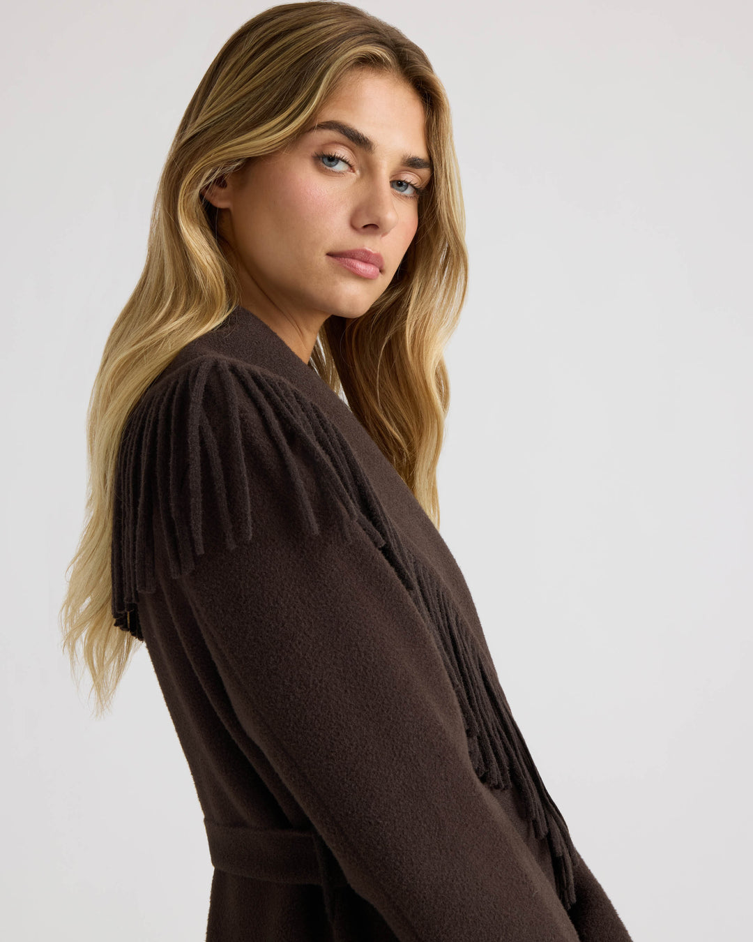 Eyelash Mink Wrap Fringe Coatigan
