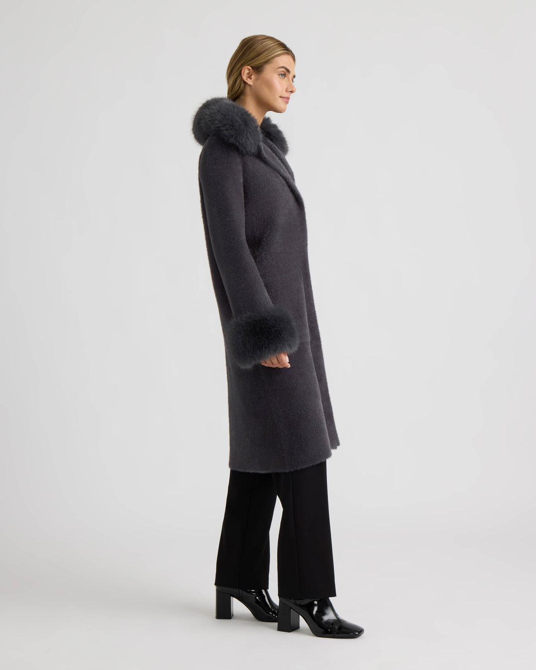 Longline Coatigan with Removable Collar and Cuffs