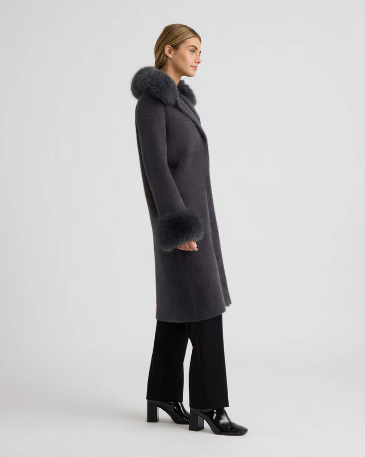 Longline Coatigan with Removable Collar and Cuffs