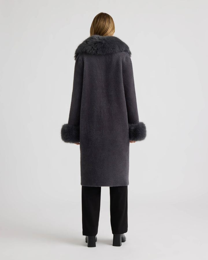Longline Coatigan with Removable Collar and Cuffs