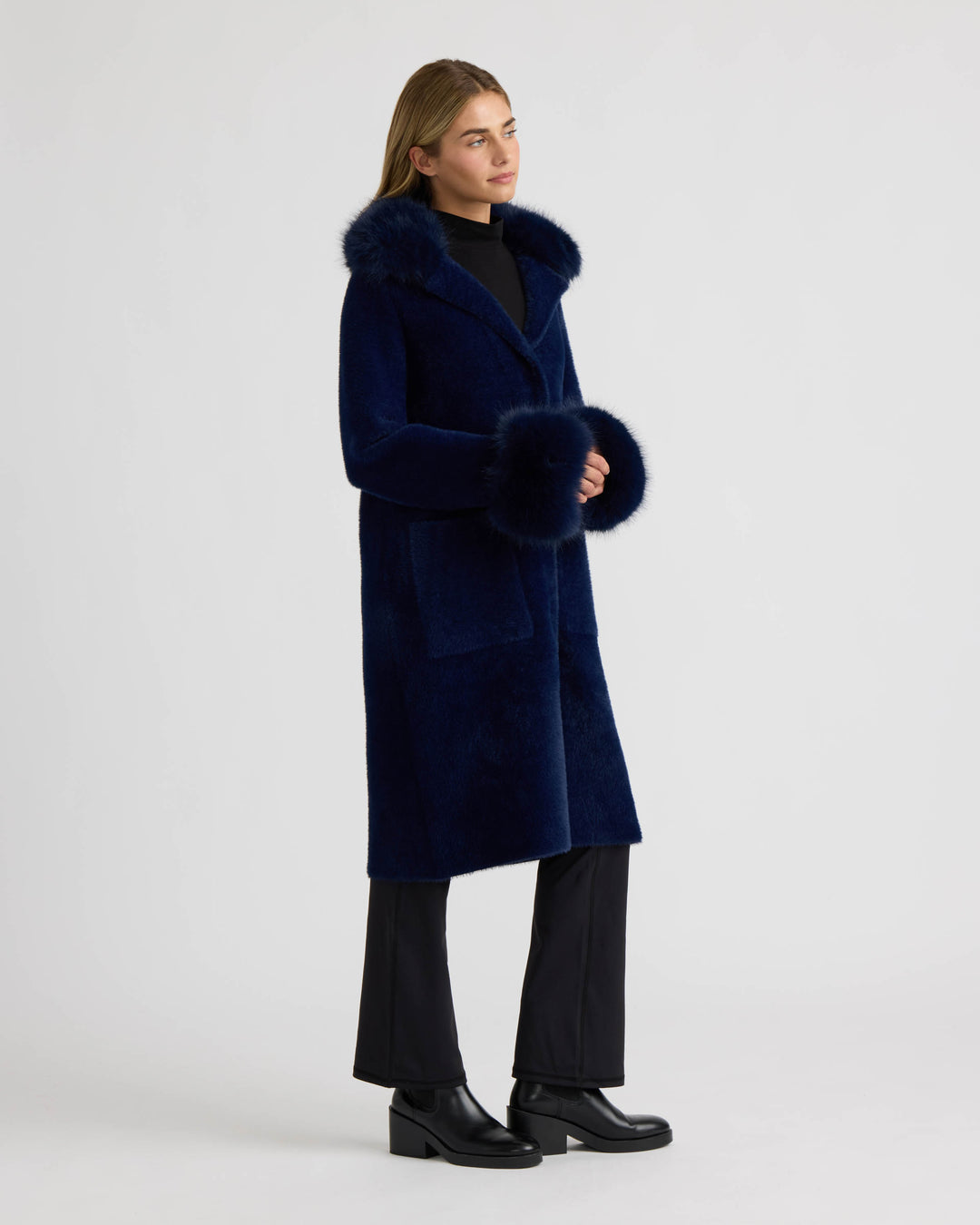 Longline Coatigan with Removable Collar and Cuffs
