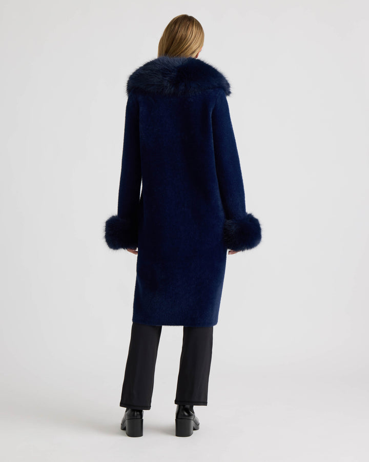 Longline Coatigan with Removable Collar and Cuffs