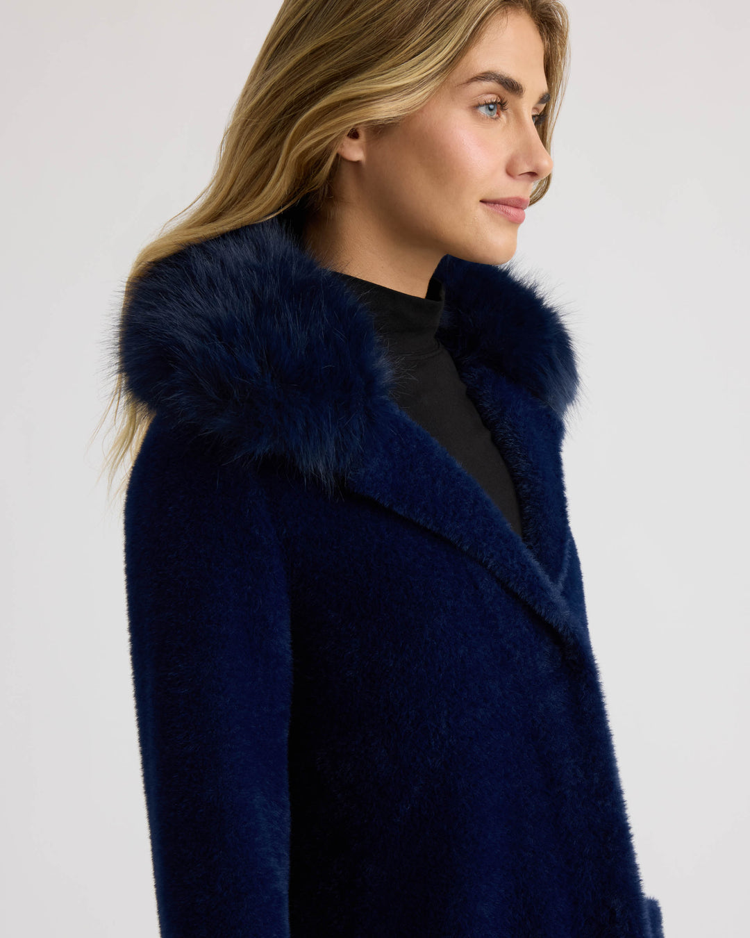 Longline Coatigan with Removable Collar and Cuffs