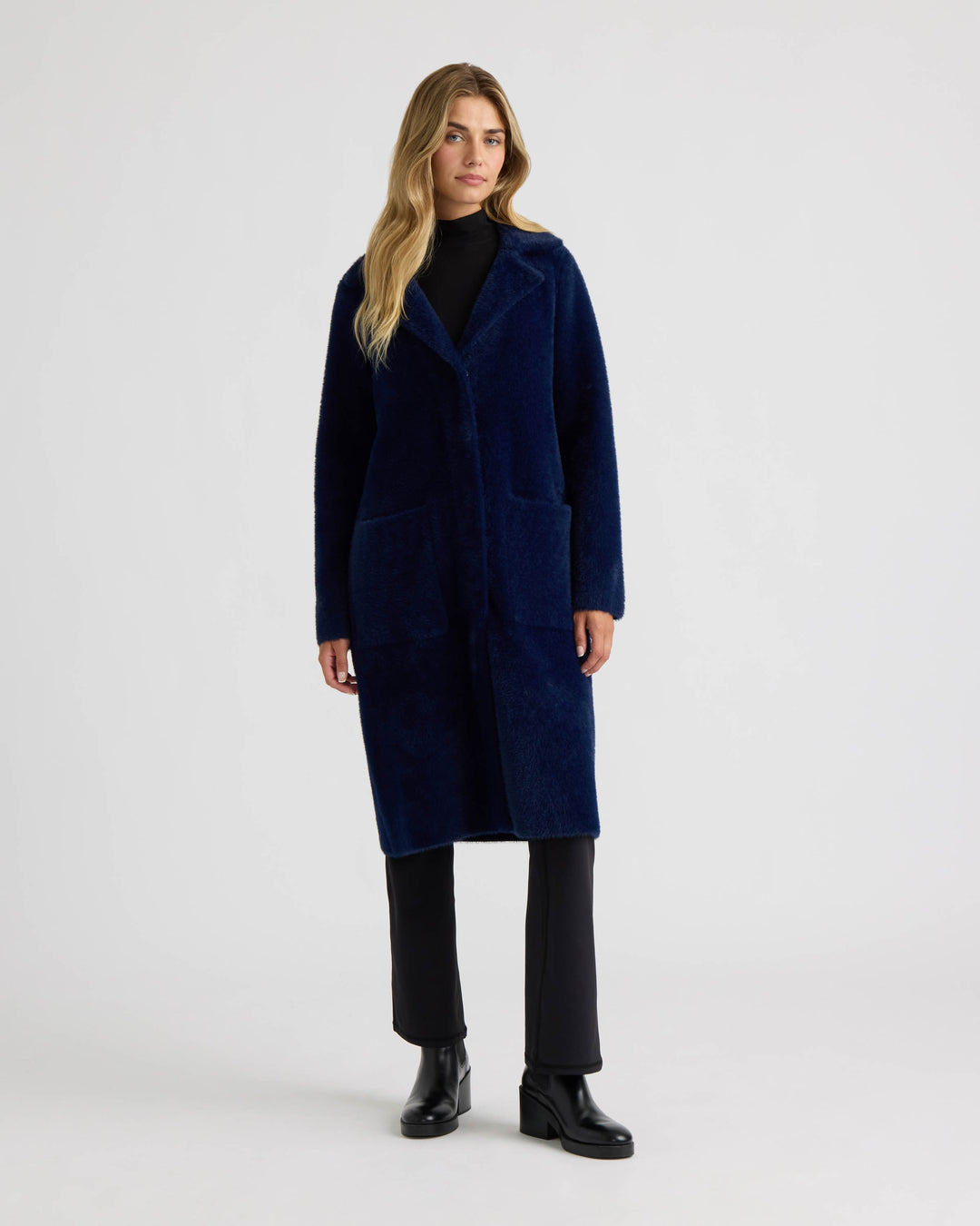 Longline Coatigan with Removable Collar and Cuffs