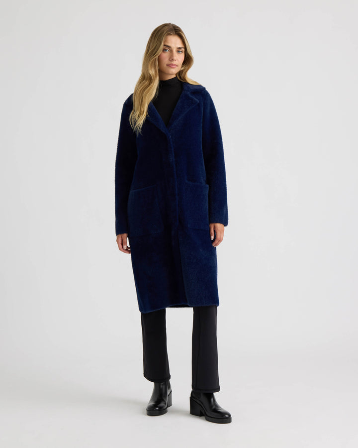 Longline Coatigan with Removable Collar and Cuffs