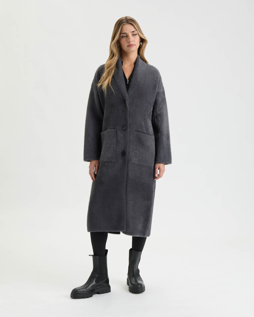 Longline Oversize Coatigan with Shawl Collar