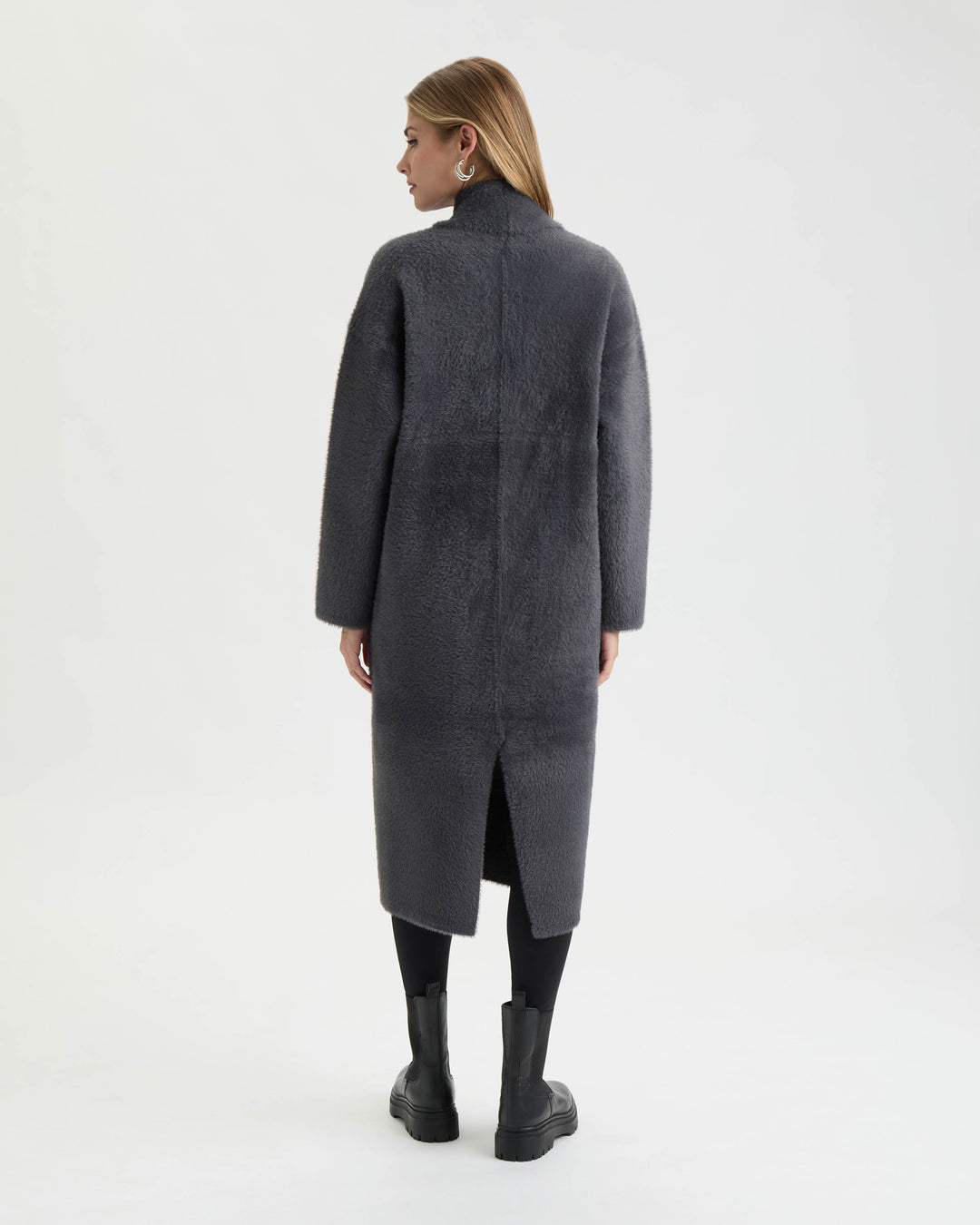 Longline Oversize Coatigan with Shawl Collar