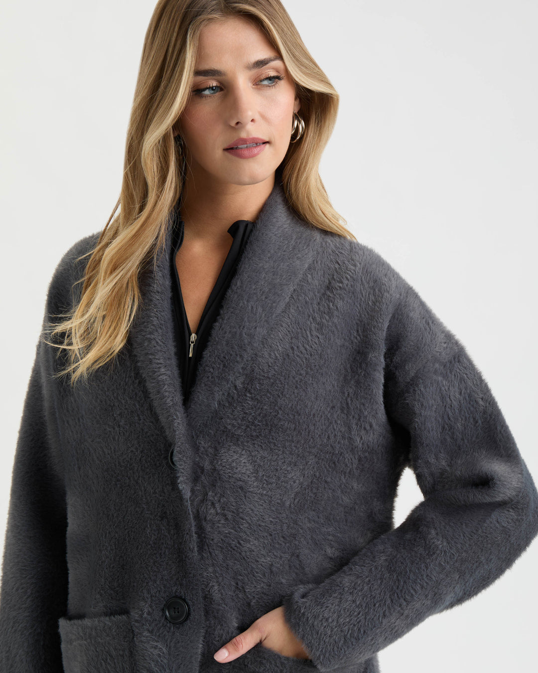 Longline Oversize Coatigan with Shawl Collar