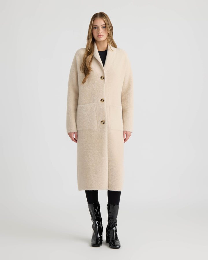 Longline Oversize Coatigan with Shawl Collar