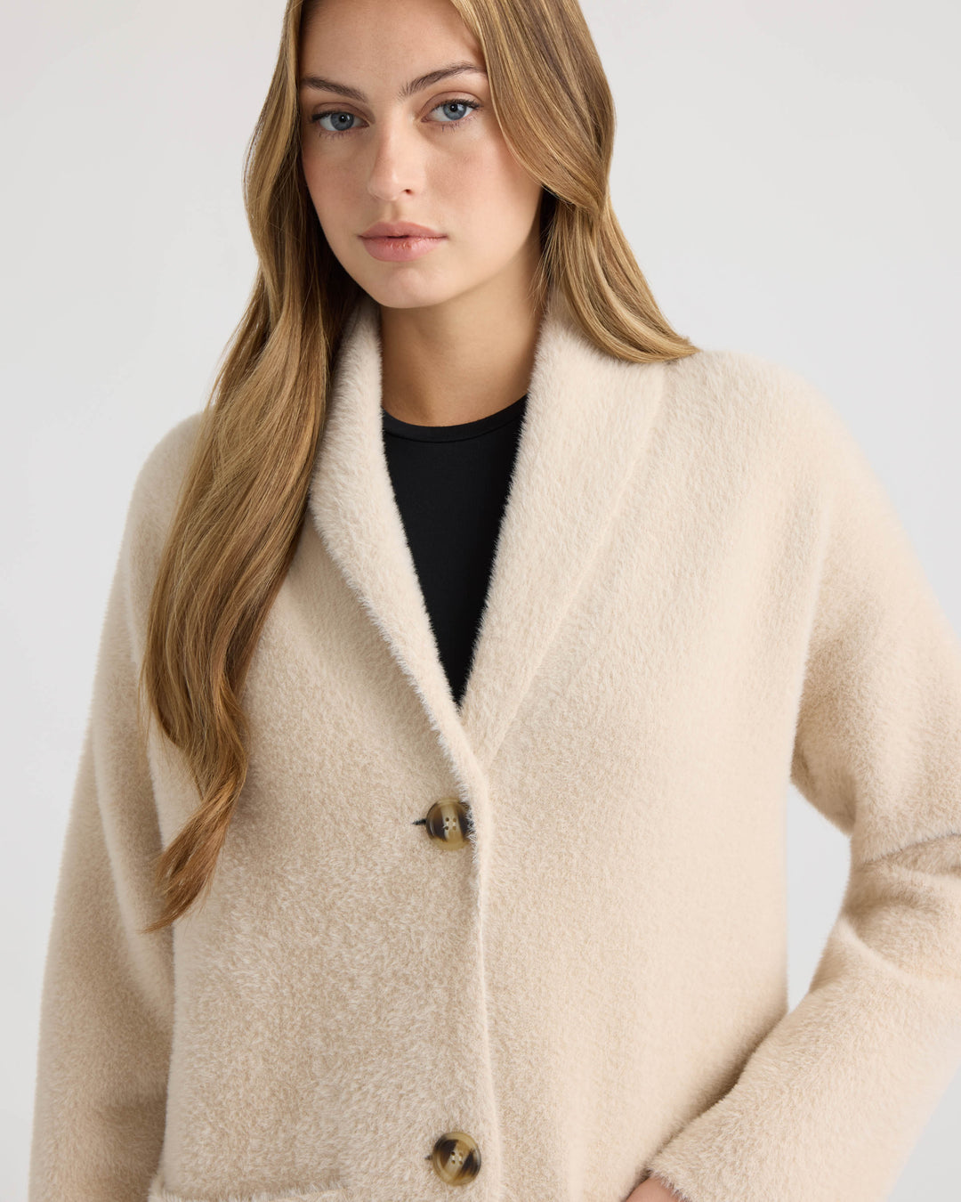 Longline Oversize Coatigan with Shawl Collar