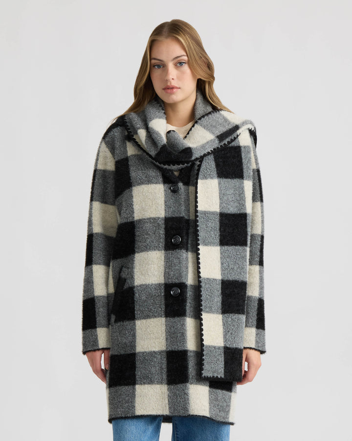Eyelash Coatigan with Scarf 