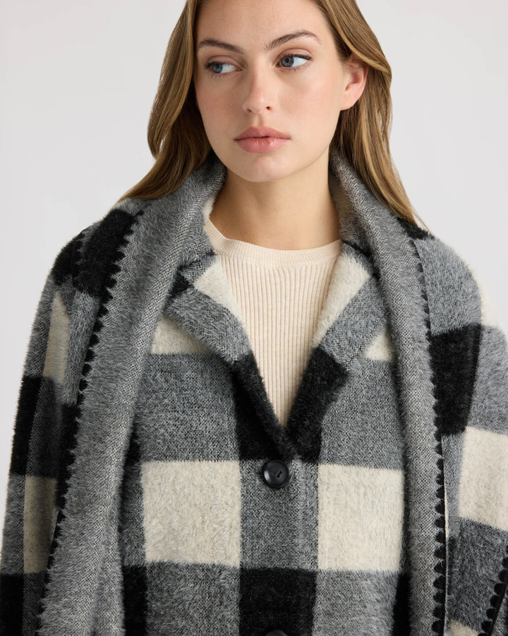 Eyelash Coatigan with Scarf 