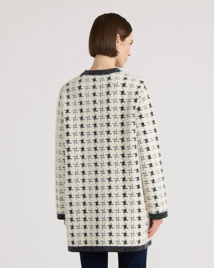 Eyelash Vintage Plaid Jacket with Contrast Edge