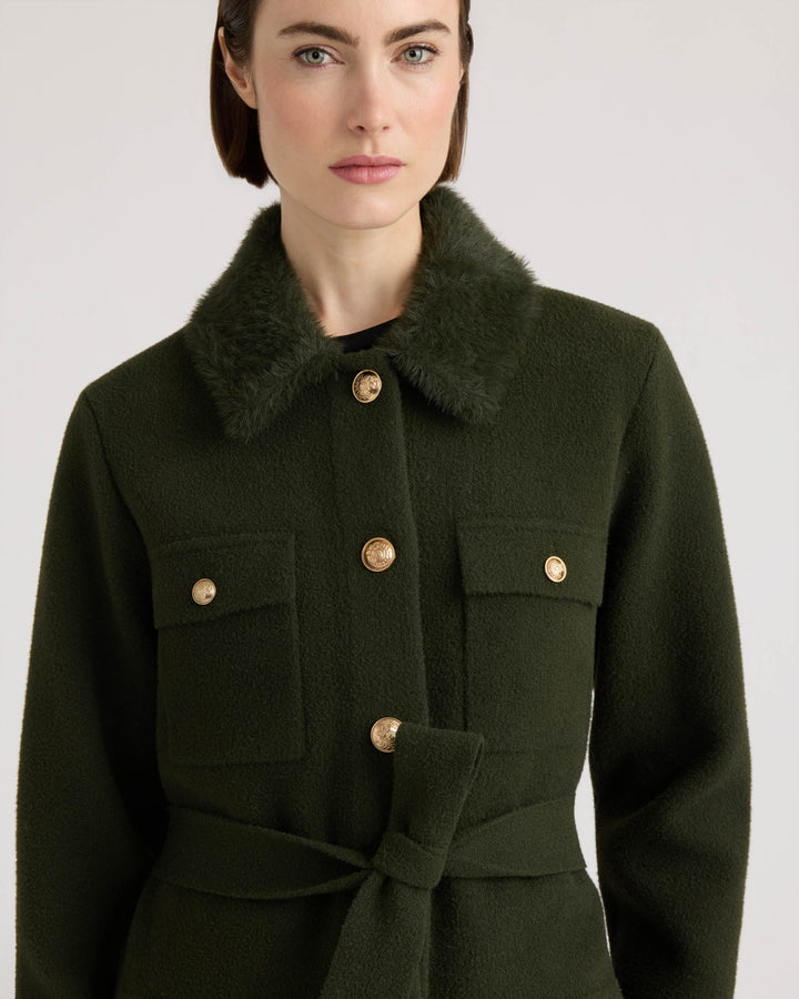 Mink Eyelash Coatigan with Long Hair Eyelash Collar