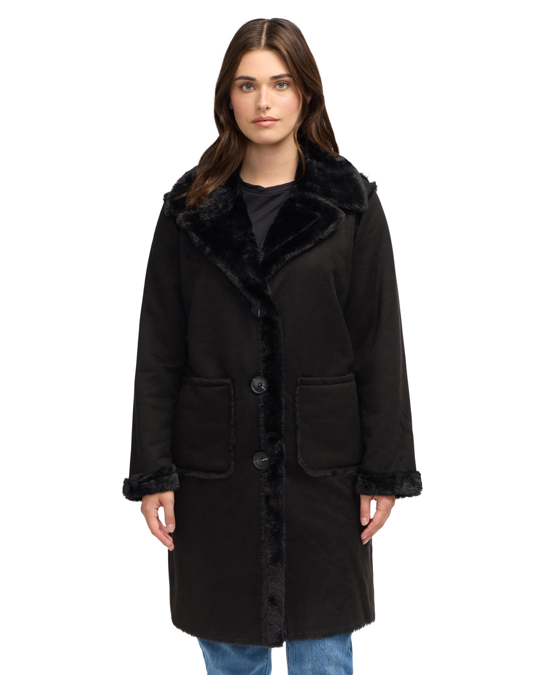 Single Breast Shearling Coat