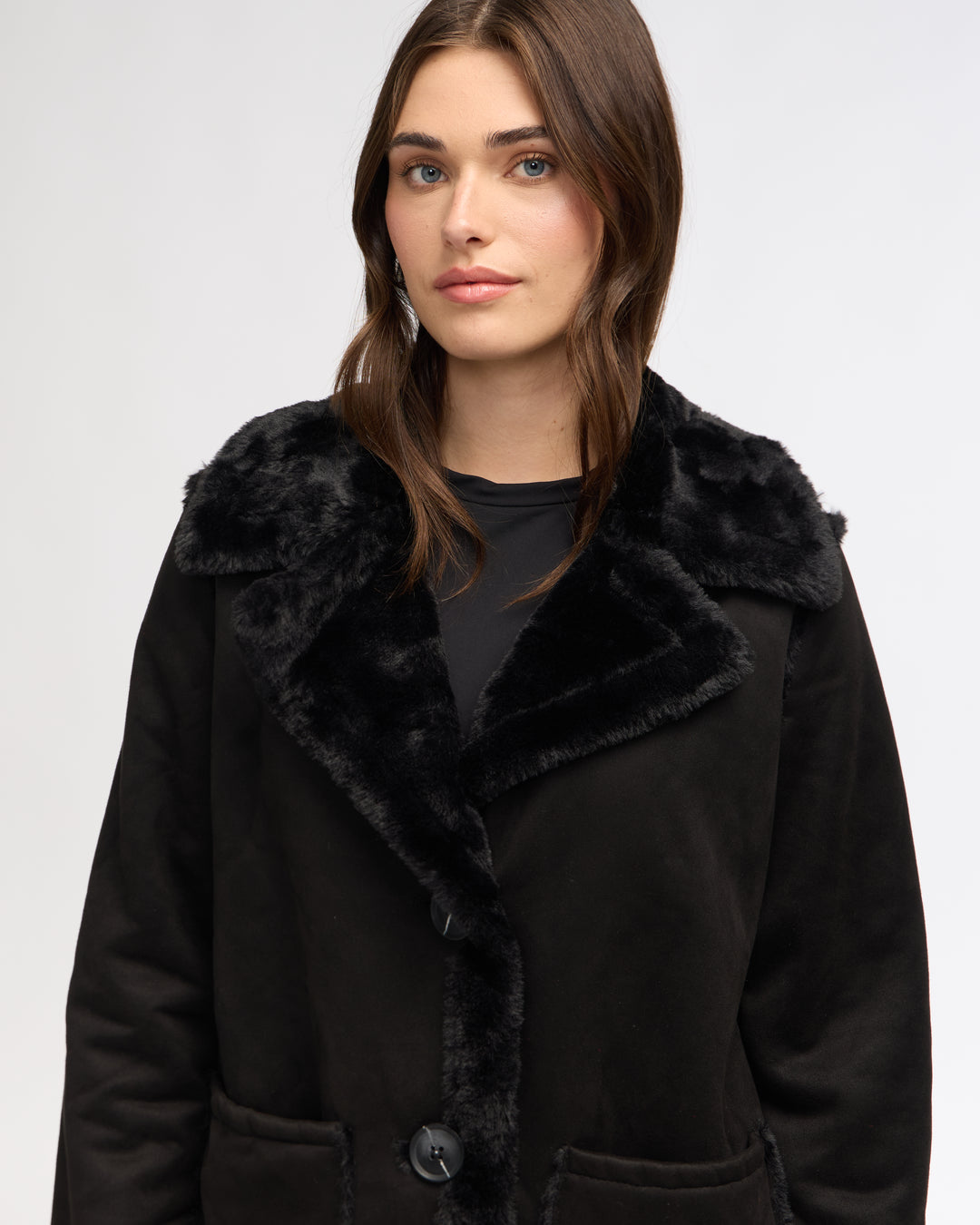 Single Breast Shearling Coat
