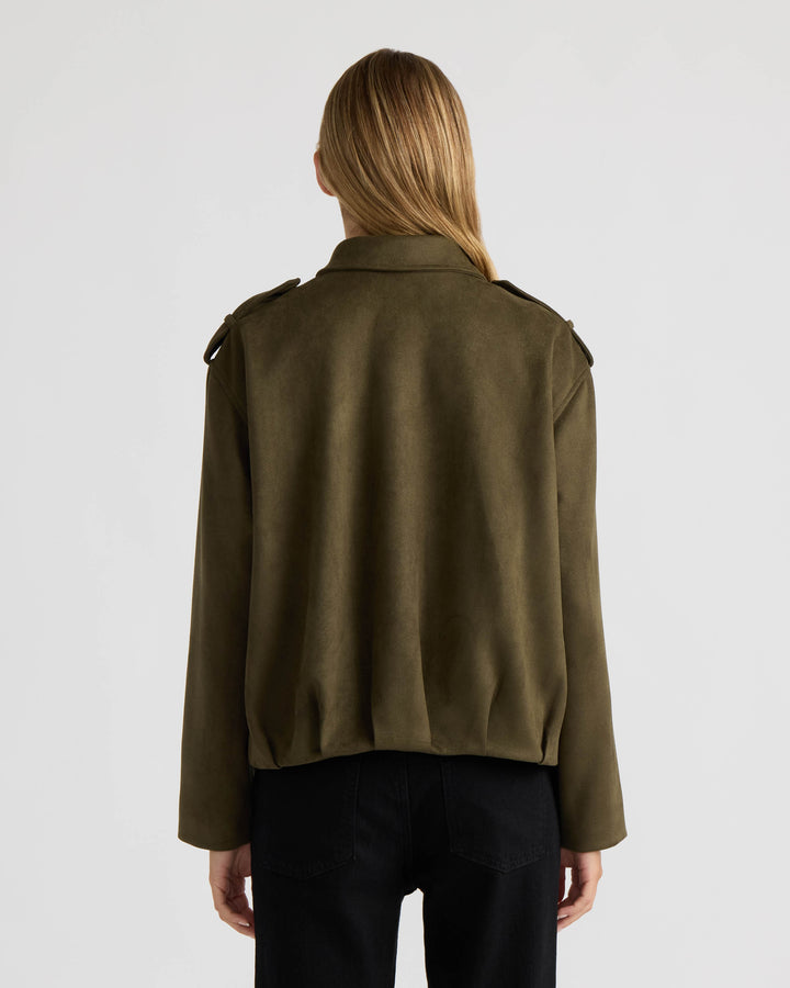 Bomber Jacket with Hem Pleats