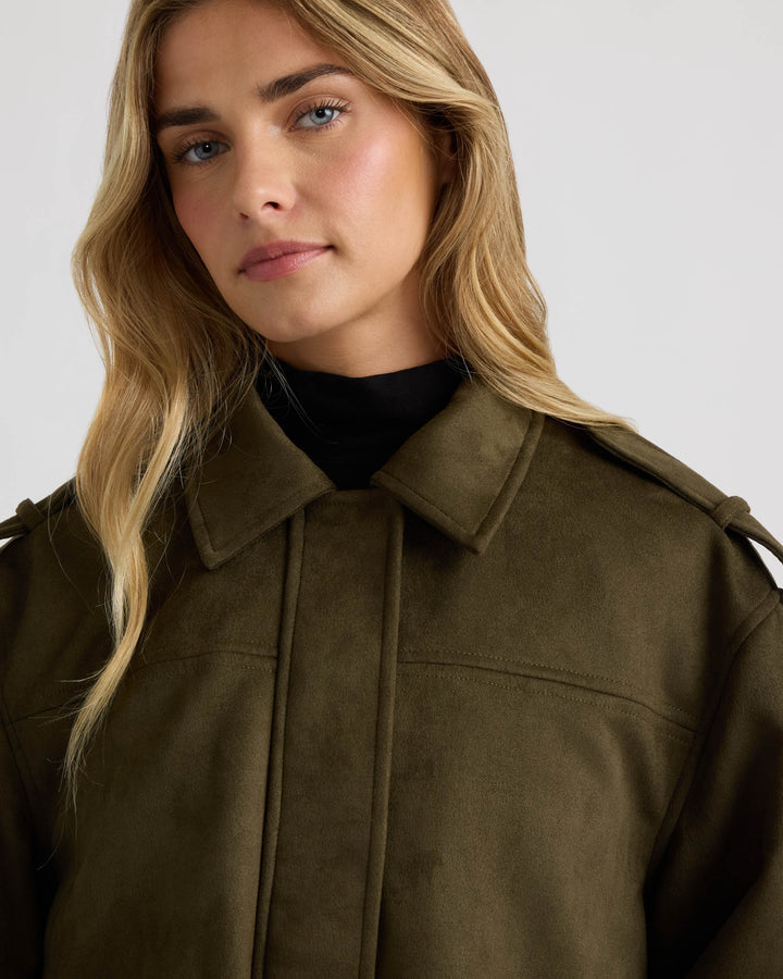 Bomber Jacket with Hem Pleats