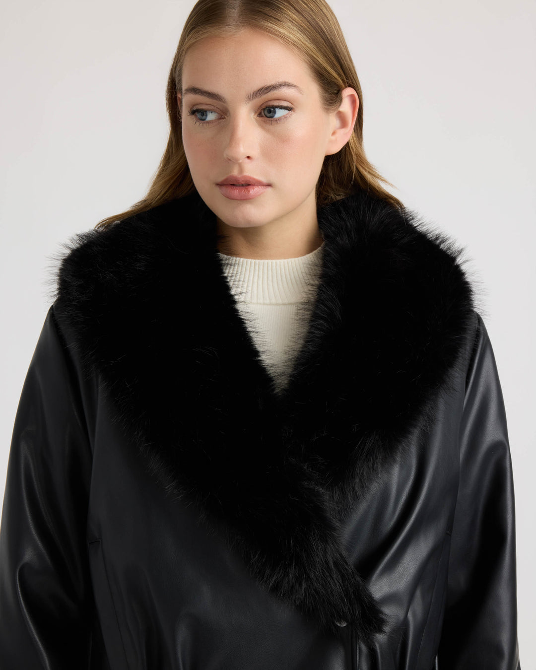 Bomber Jacket with Faux Fur Collar
