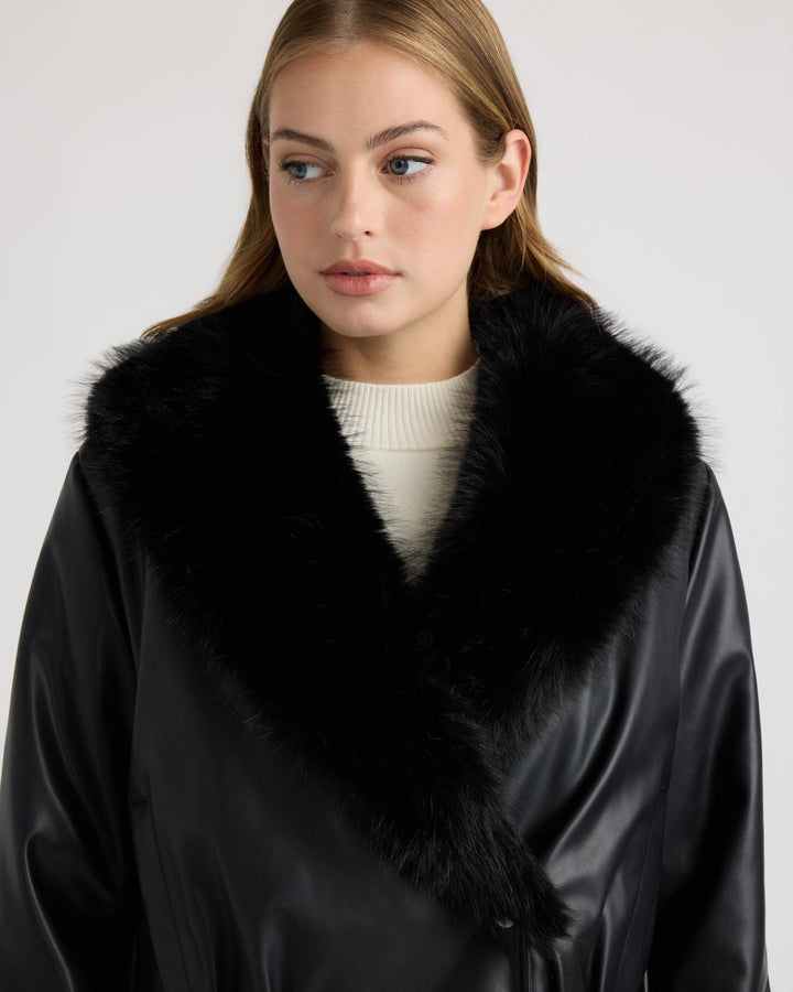 Bomber Jacket with Faux Fur Collar