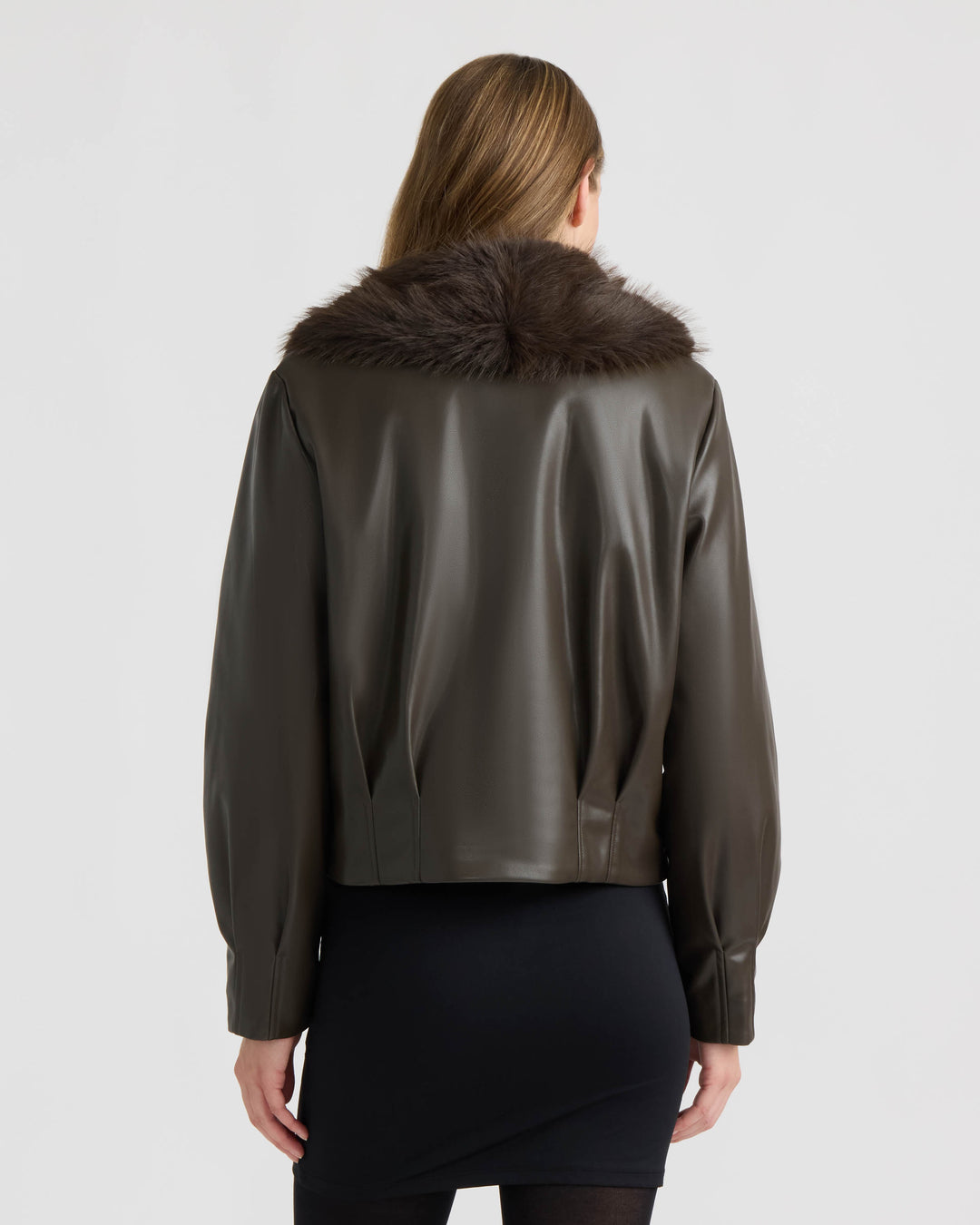 Bomber Jacket with Faux Fur Collar