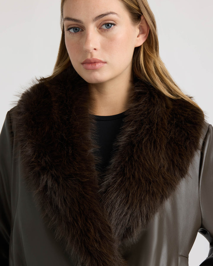 Bomber Jacket with Faux Fur Collar