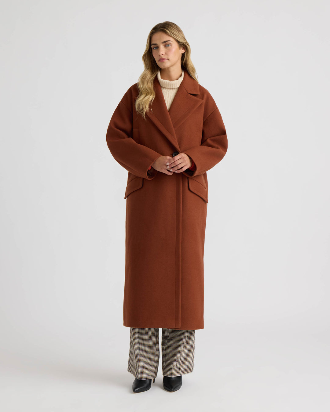 Cocoon Coat with Notch Collar