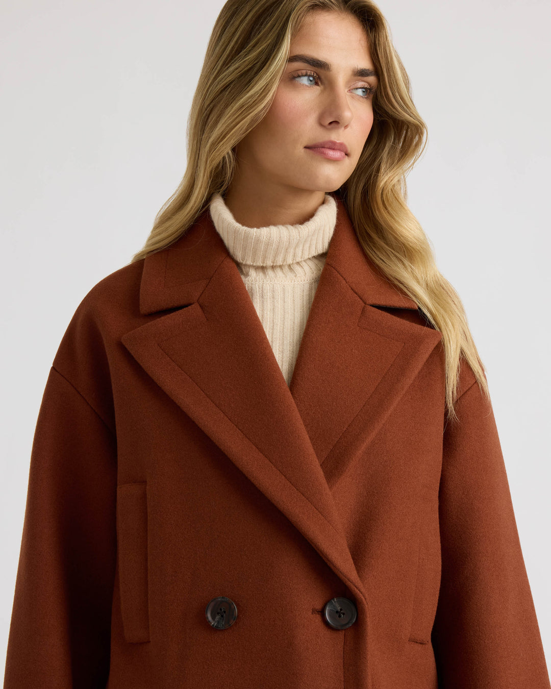 Cocoon Coat with Notch Collar