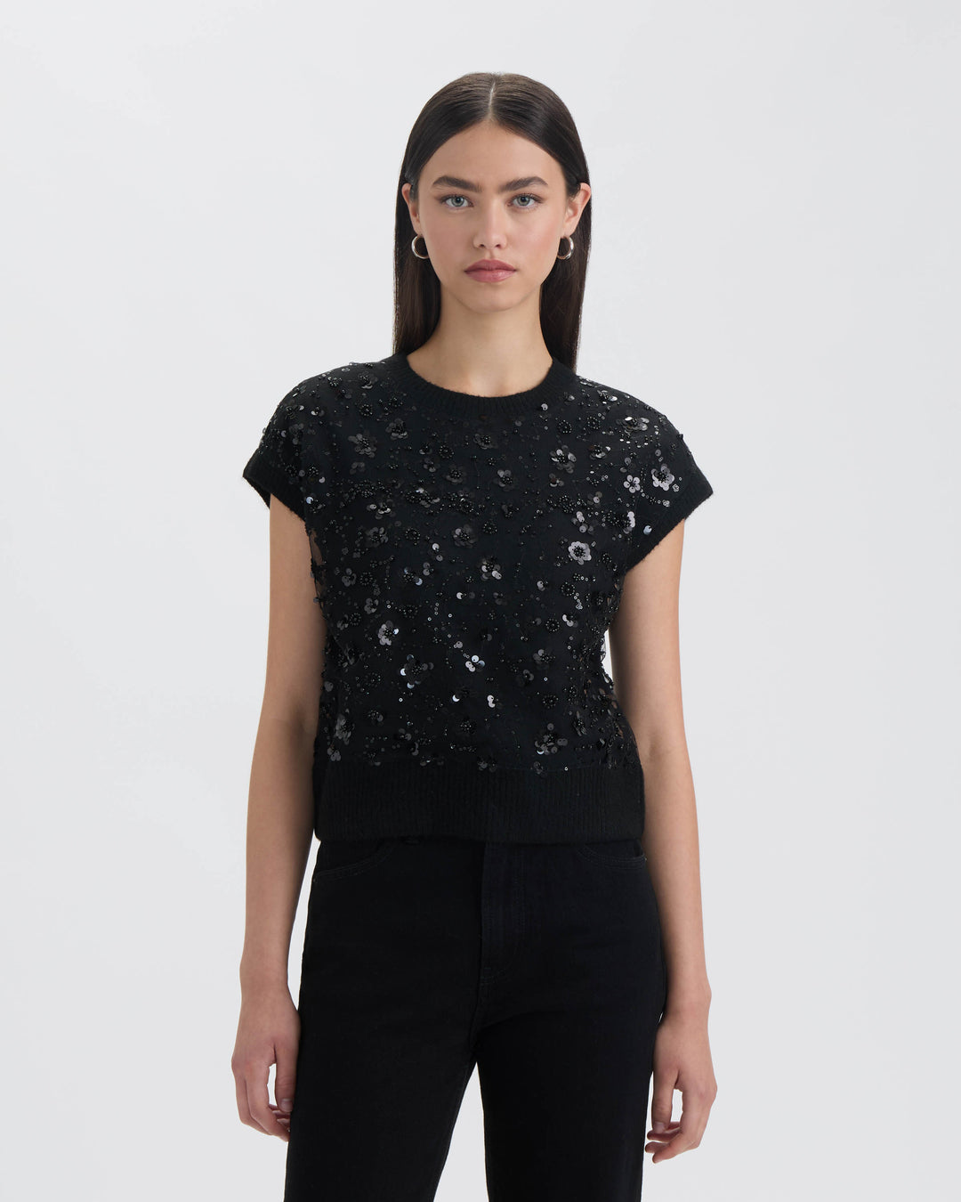 Sleeveless Sequined Sweater