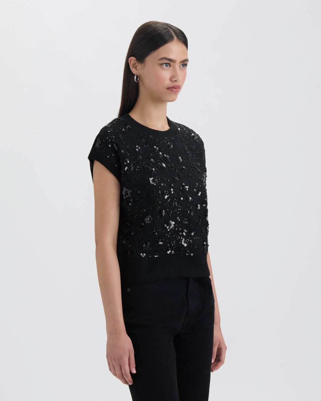 Sleeveless Sequined Sweater