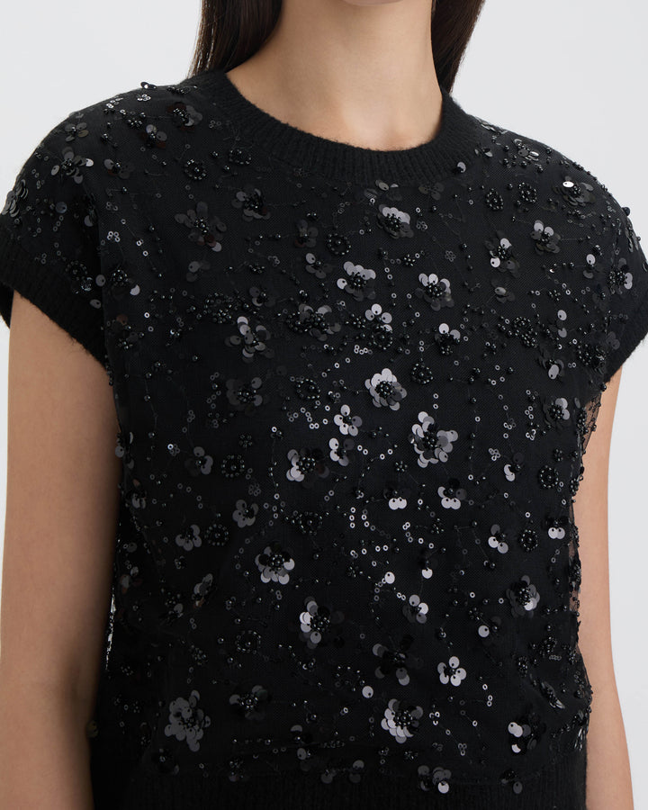 Sleeveless Sequined Sweater