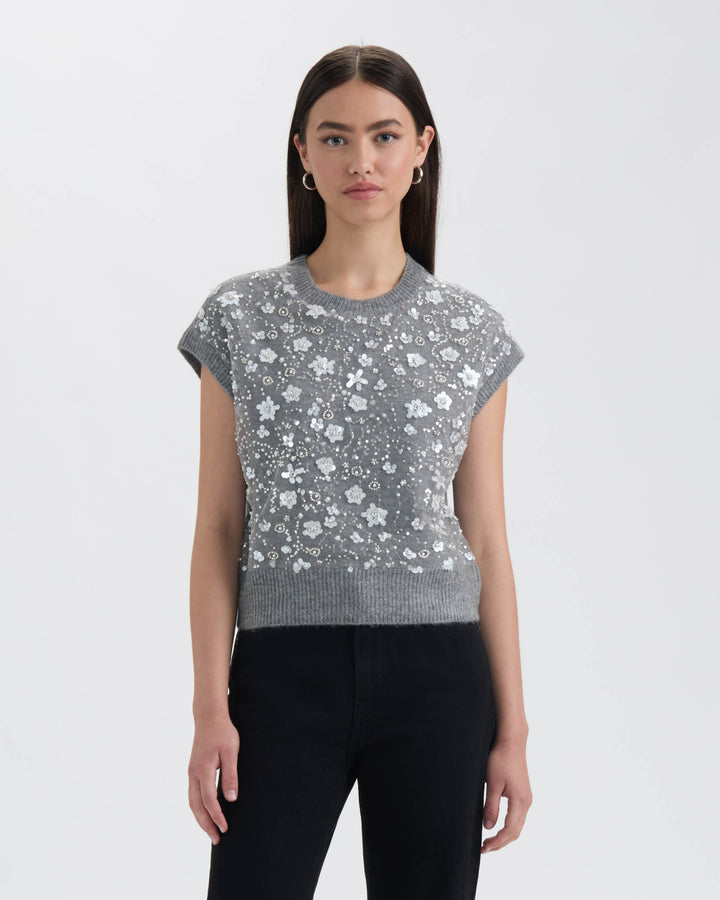 Sleeveless Sequined Sweater