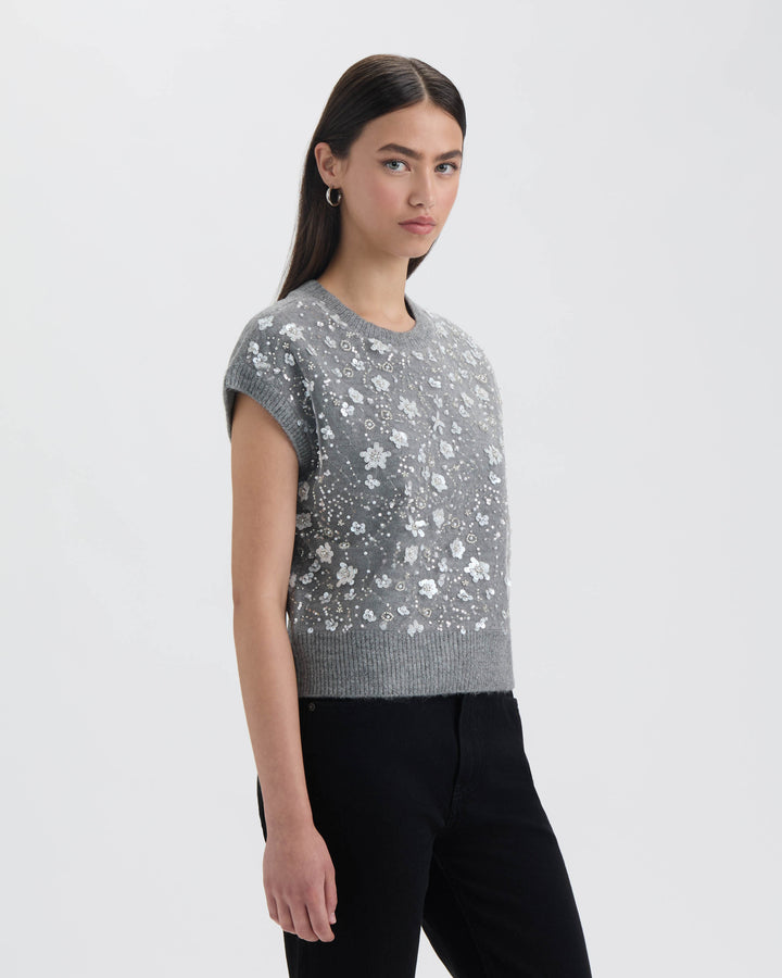 Sleeveless Sequined Sweater