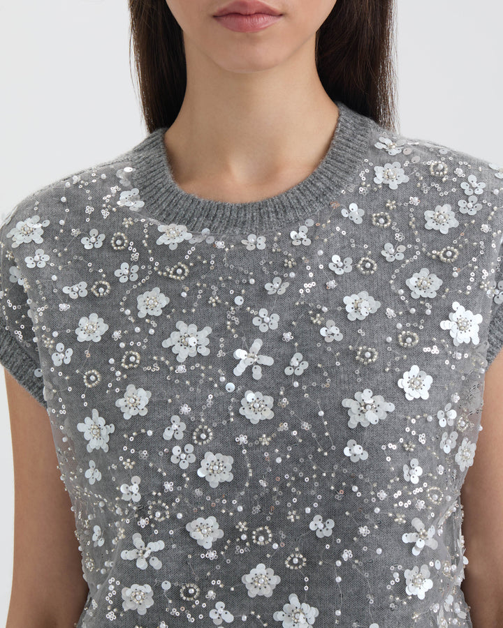 Sleeveless Sequined Sweater
