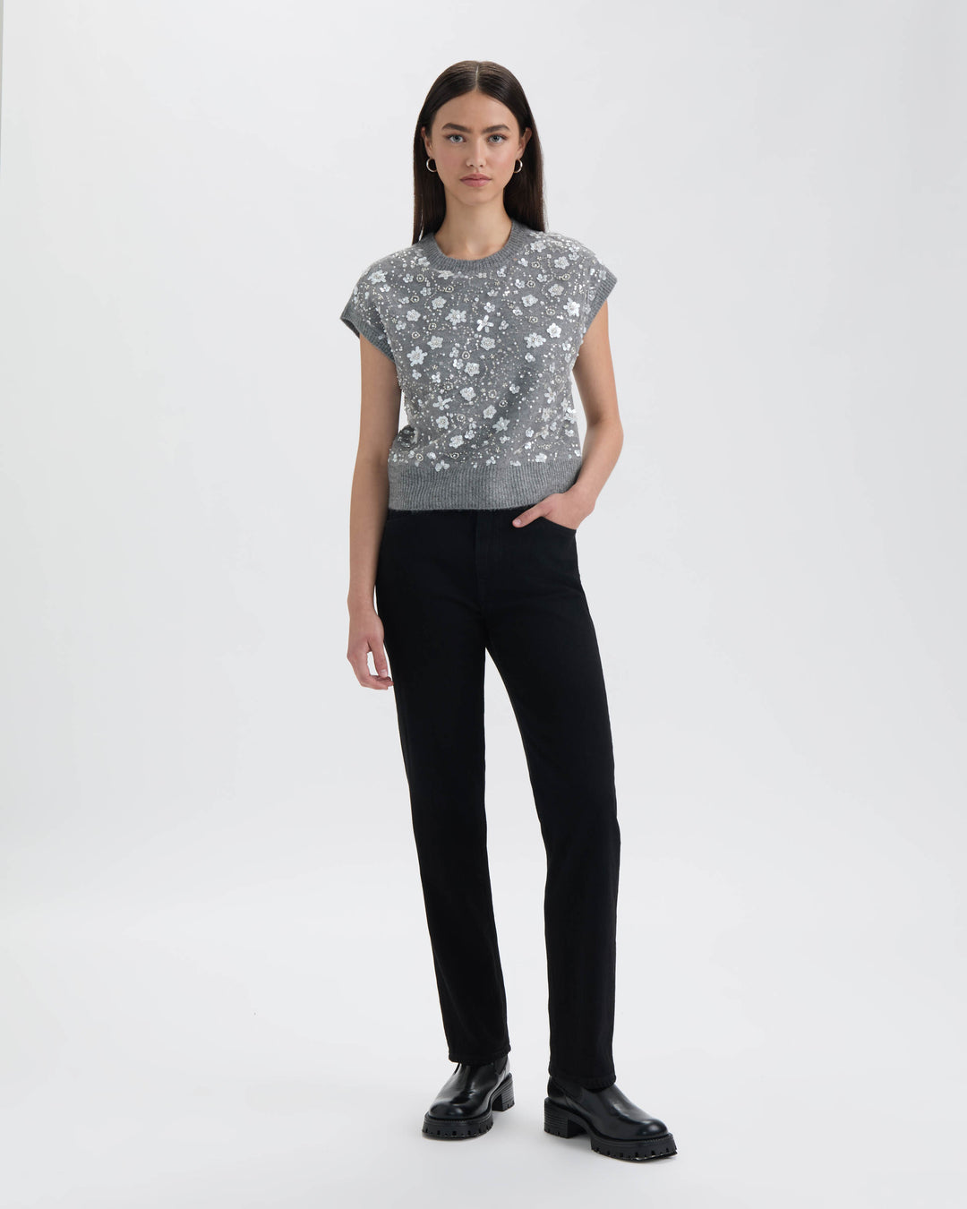 Sleeveless Sequined Sweater