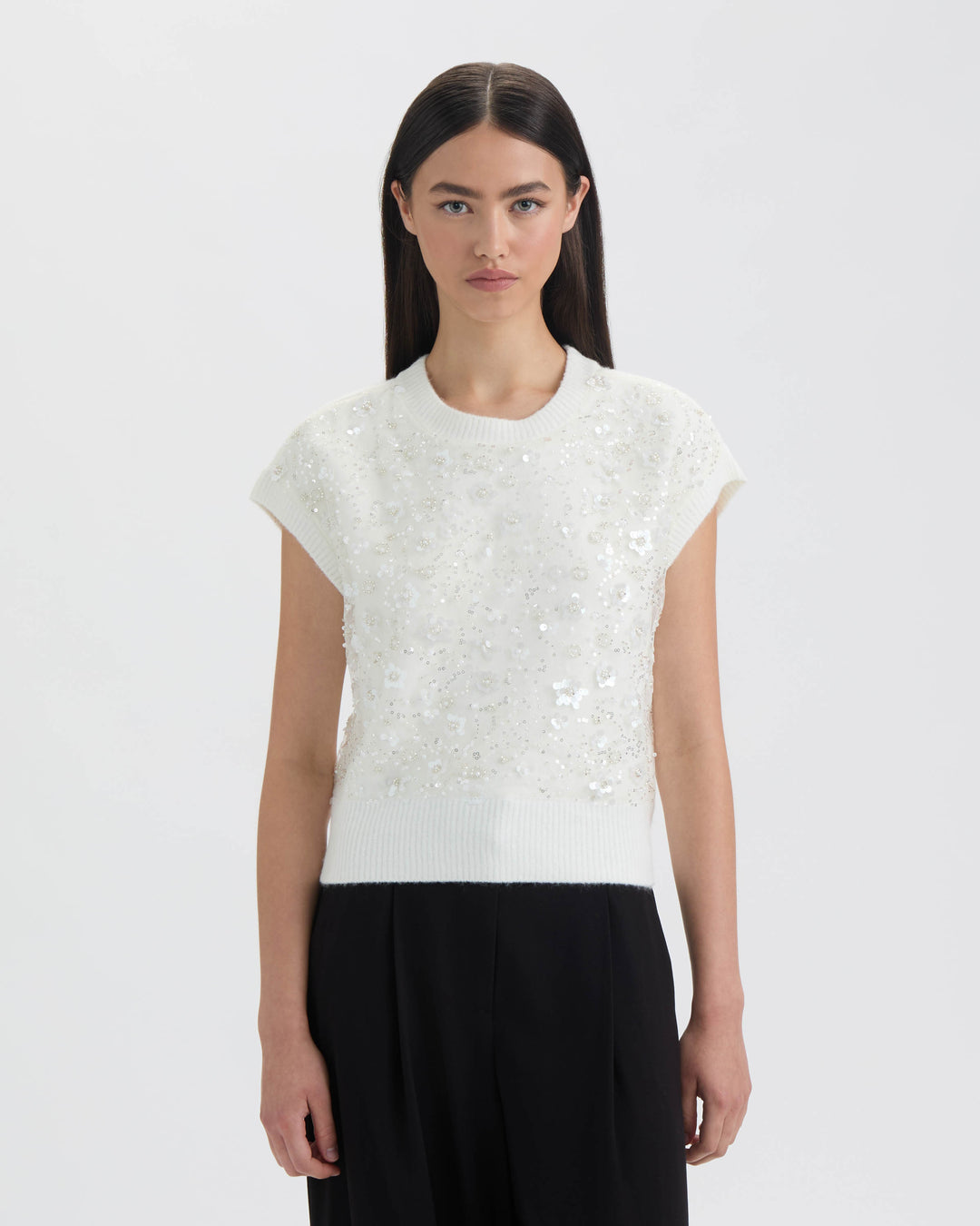 Sleeveless Sequined Sweater