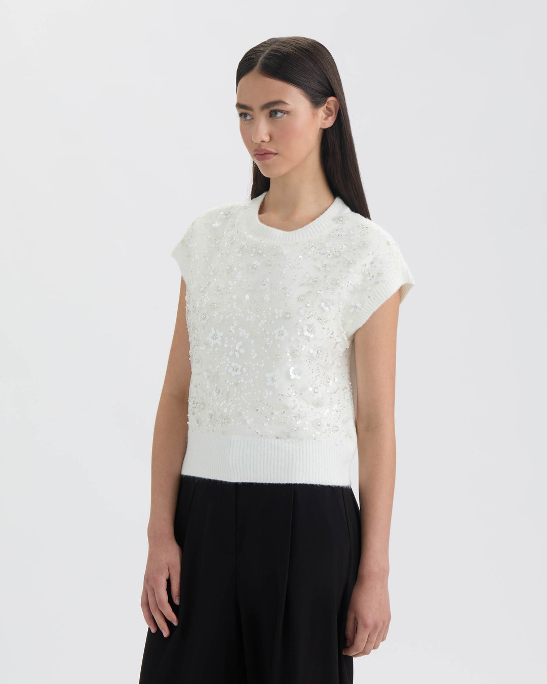 Sleeveless Sequined Sweater