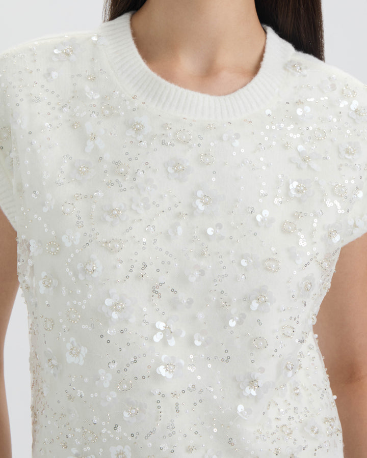 Sleeveless Sequined Sweater