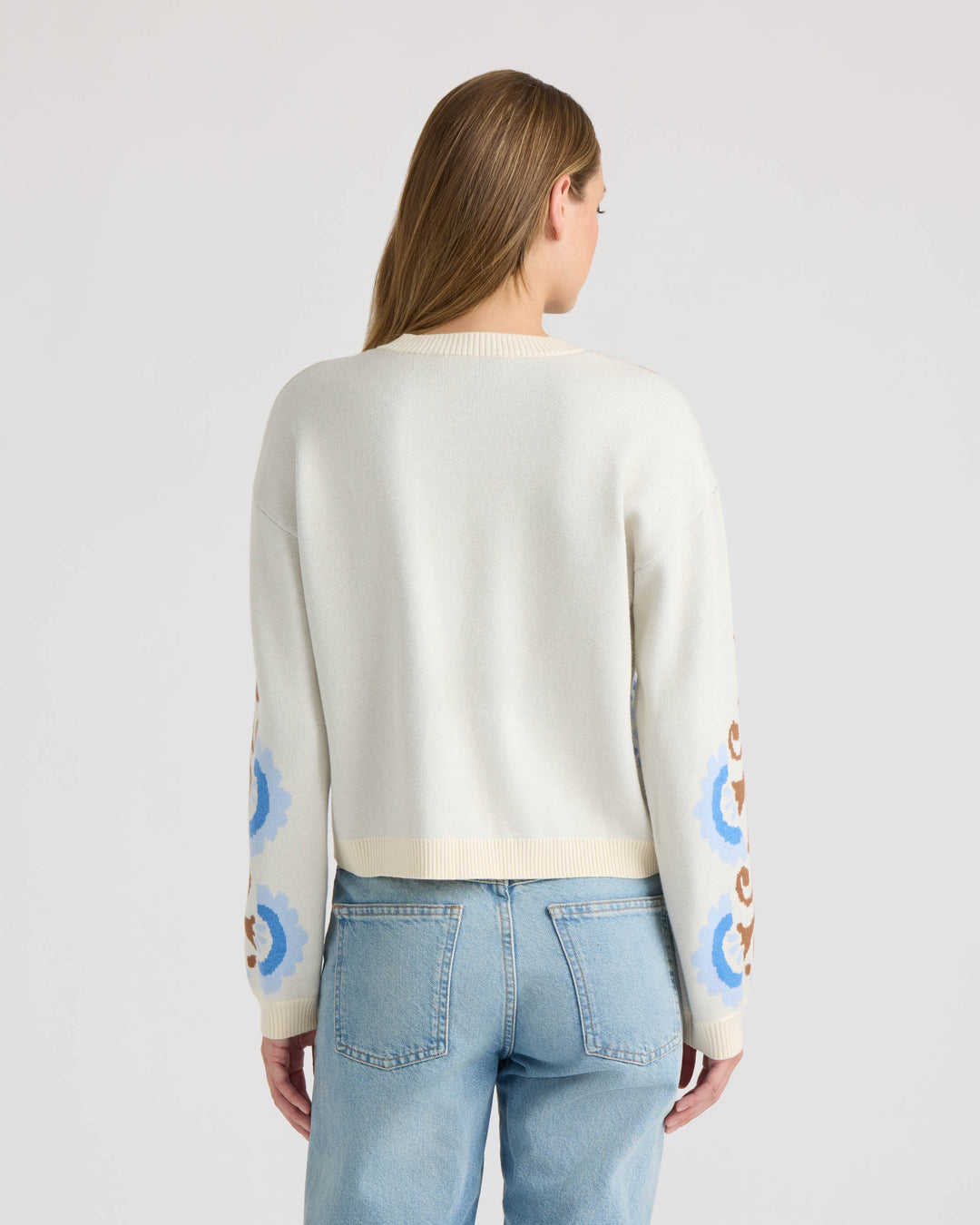 Round Neck Jacquard Sweater