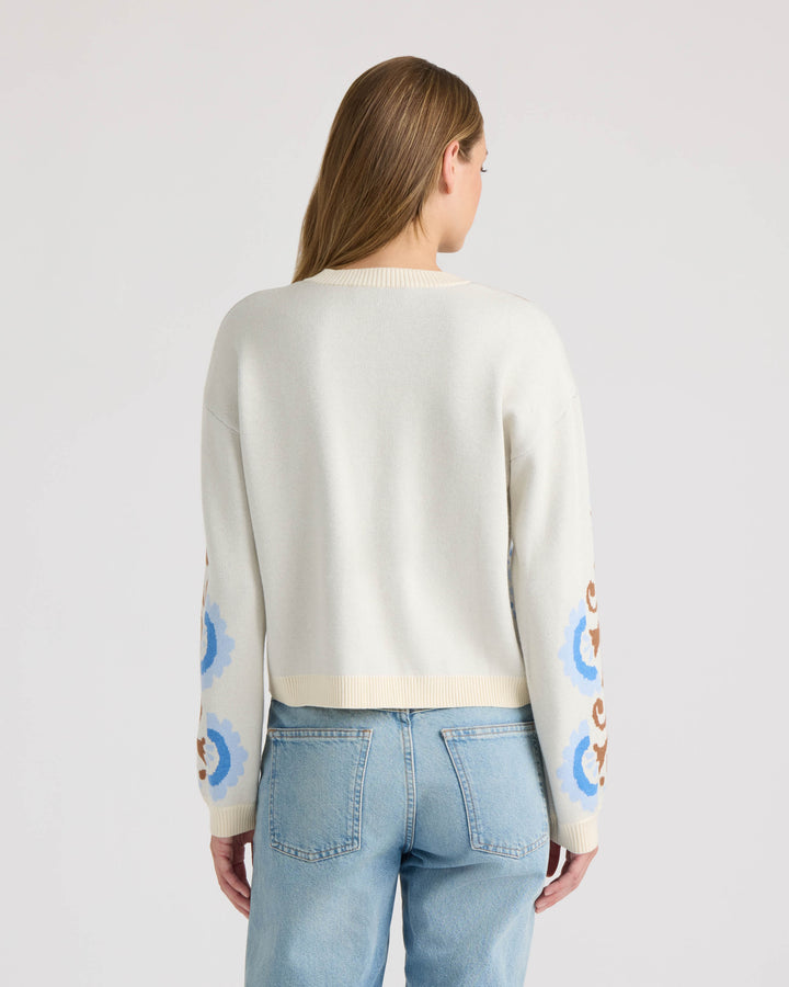 Round Neck Jacquard Sweater