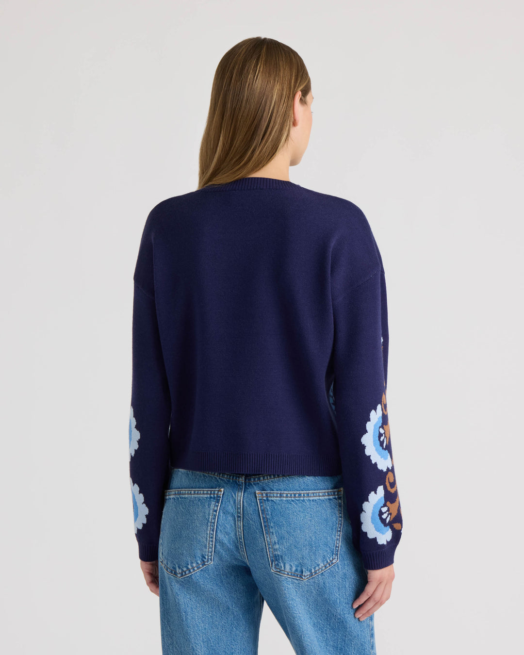 Round Neck Jacquard Sweater