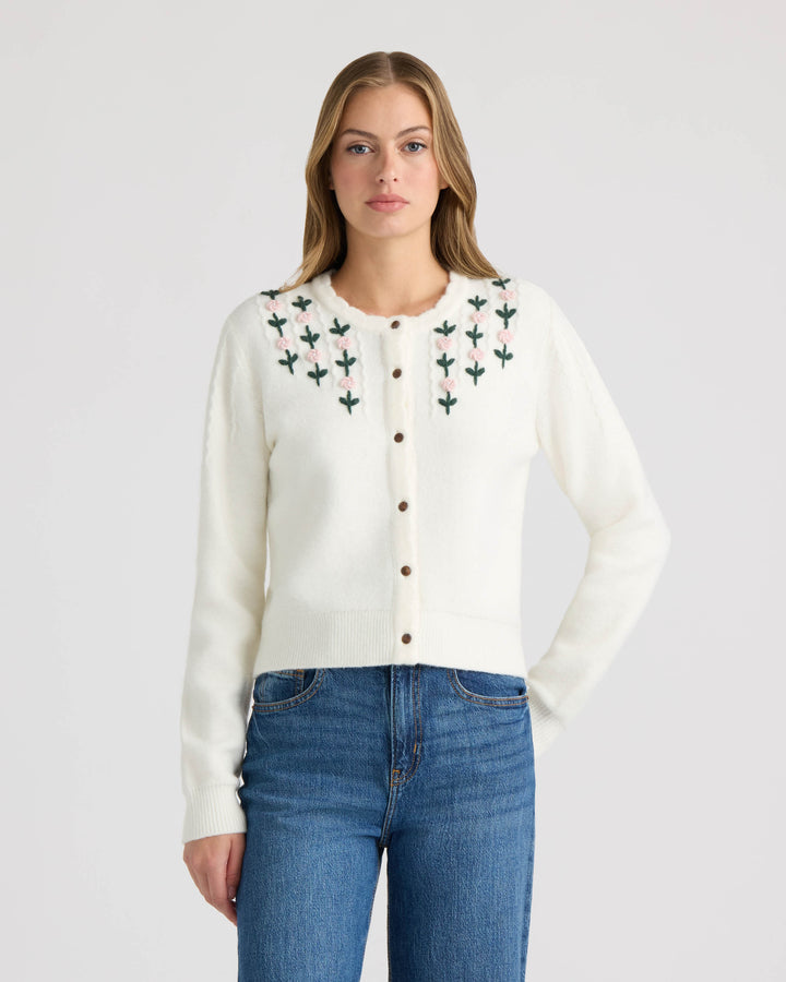 Floral Neck Cardigan