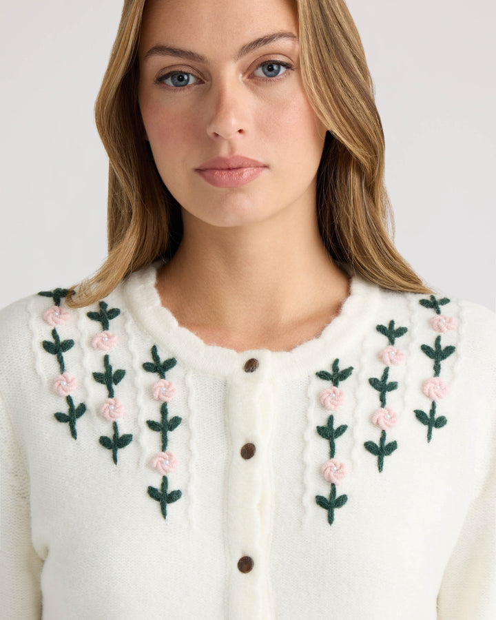 Floral Neck Cardigan
